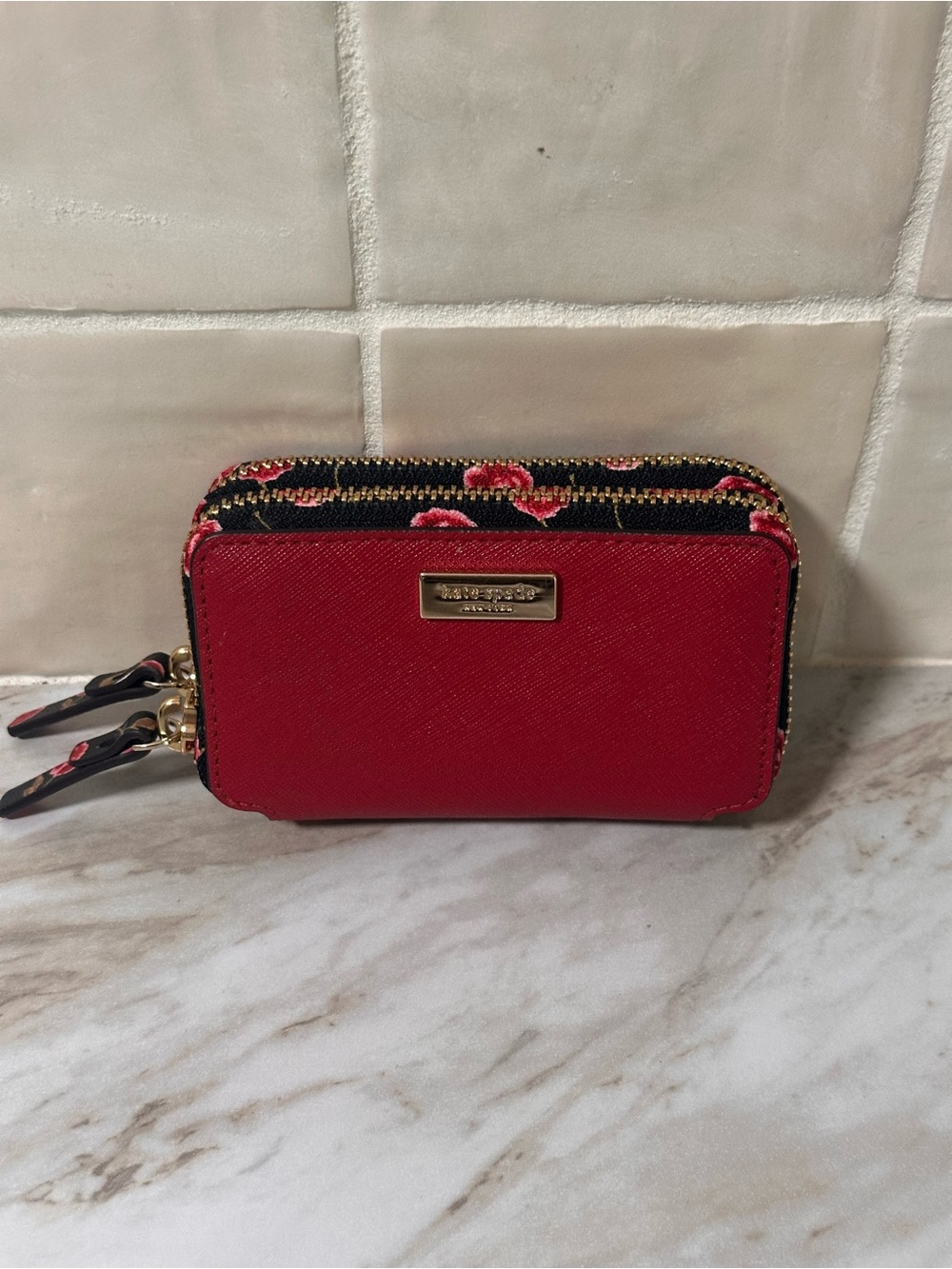 Kate Spade Laurel Way Hazy Rose Rosie Wallet #katespade #floral #red